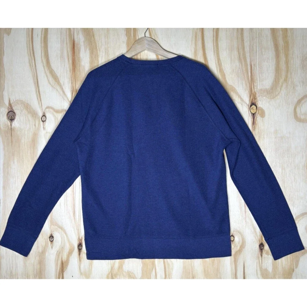 Banana Republic Sweater Mens L Blue Crew Neck Knit Pullover Long Sleeve Logo